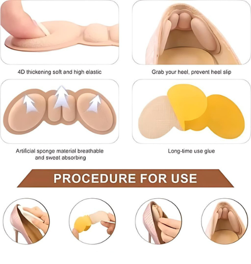 Anti-Slip Heel Cushion Pads for Shoes | 4 Pairs